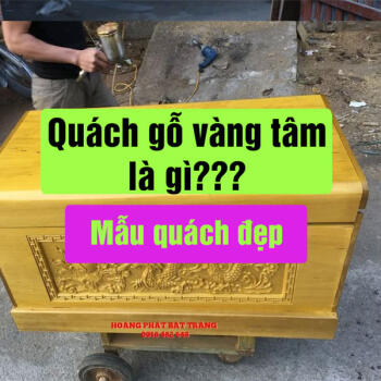 Bảng giá quách gỗ vàng tâm 2024, mẫu tiểu quách gỗ vàng tâm đẹp