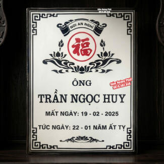 Bia mộ sứ không ảnh nền trắng, chữ đen | Xưởng bia mộ sứ Bát Tràng