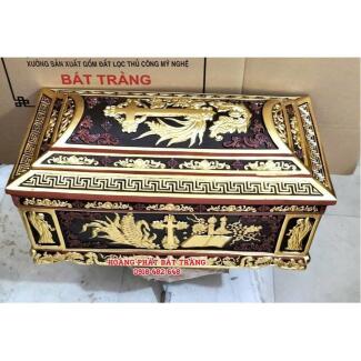 Quách tiểu sành công giáo dát vàng cỡ Đại mái Vòm QTSA80