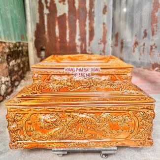 Quách tiểu sứ rồng hoàng thổ mái Vòm cỡ Đại QTSU460