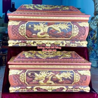 Tiểu sành dát vàng rồng nâu đỏ phình mái Vòm QTSA130