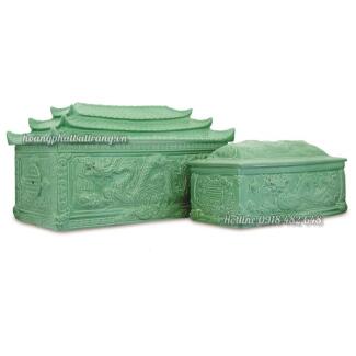 Tiểu quách sứ men xanh ngọc, ba mái cỡ Đại QTSU9