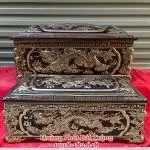 Tiểu quách men nâu cổ mái vòm cỡ Đại mạ vàng cao cấp QTVK15