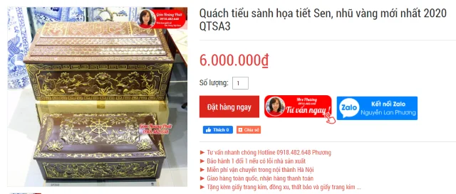 Kích thước quách tiểu sành bát tràng 13542